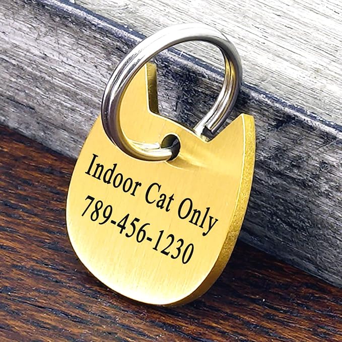 Ultra Joys Cat ID Tag Personalized Pet Tags, Durable Stainless Steel Small Pet - Image 3