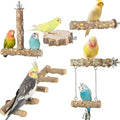 Bird Ladder Perch for Cage, Nature Wooden Bird Bridge Exercise Stands Parrot by Bolagar