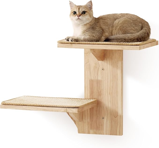 FUKUMARU Cat Wall Shelves, 2 Platform Kitten Wall Furniture, Tree Shape by FUKUMARU