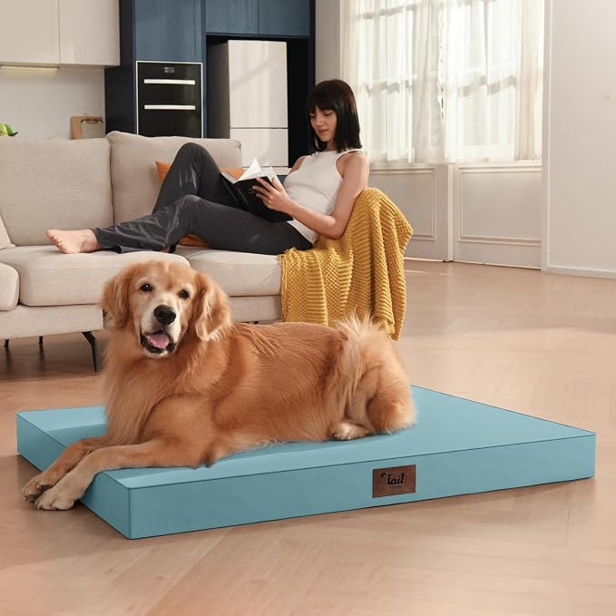 Outdoor Large Washable Dog Bed, Orthopedic Egg Crate Foam Dog Crate Mat - Image 5