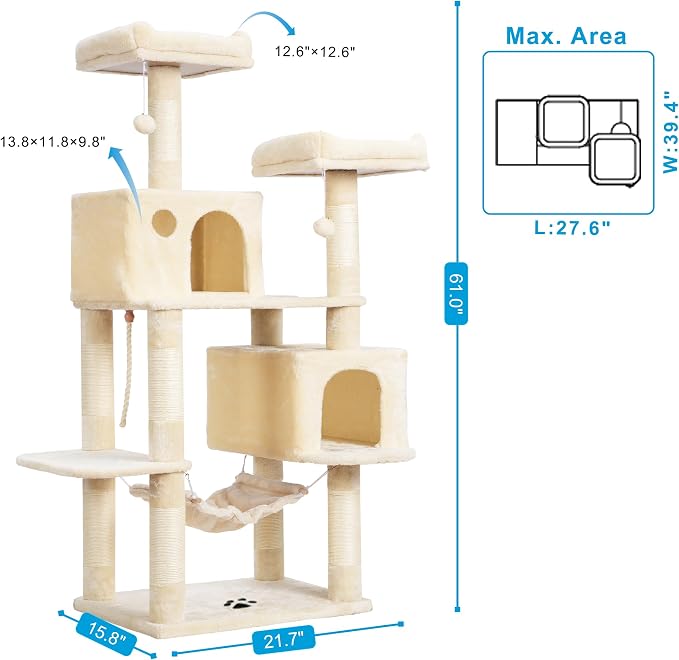 Hey-brother Large Multi-Level Cat Tree Condo Furniture - Image 3