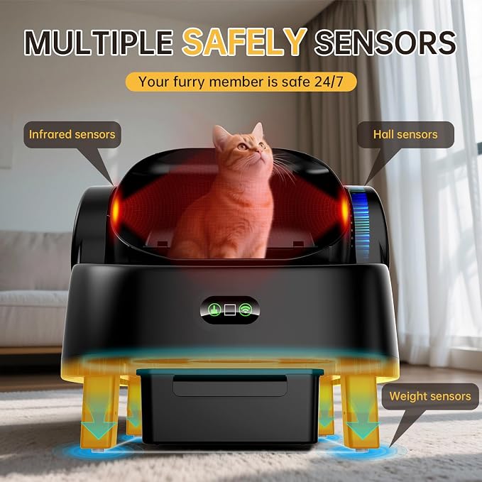 Automatic Cat Litter Box, Electric Large Open-Top Self Cleaning Litter Box - Image 3