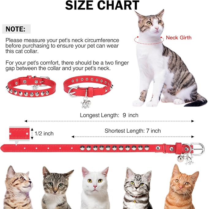 Leather Cat Collars for Boy Girl Cats - Image 3