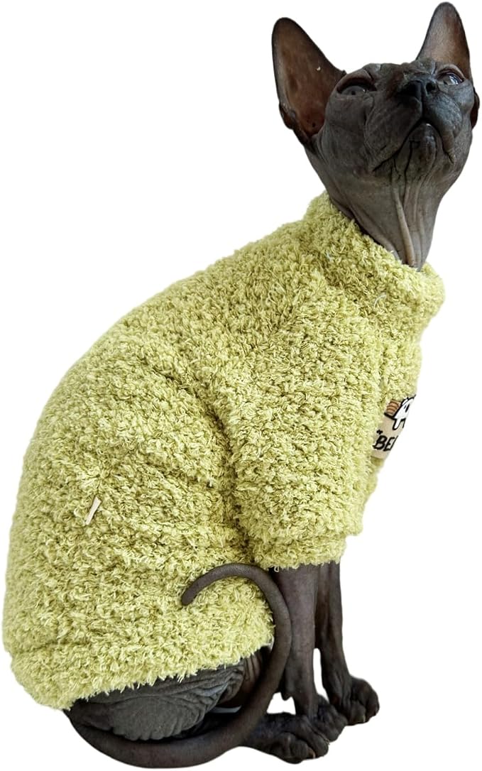 Sphynx Cat Clothes Hairless Cat Super Soft Warm Fleece T Shirt Elastic Winter - Image 7