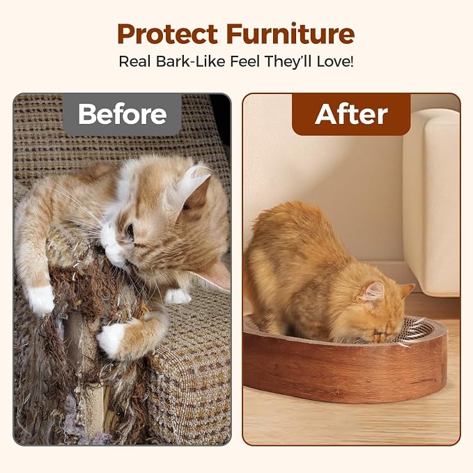 ComSaf Cat Scratcher Bed, Durable Cat Scratching Board, Oval Cat Scratch Pad - Image 7
