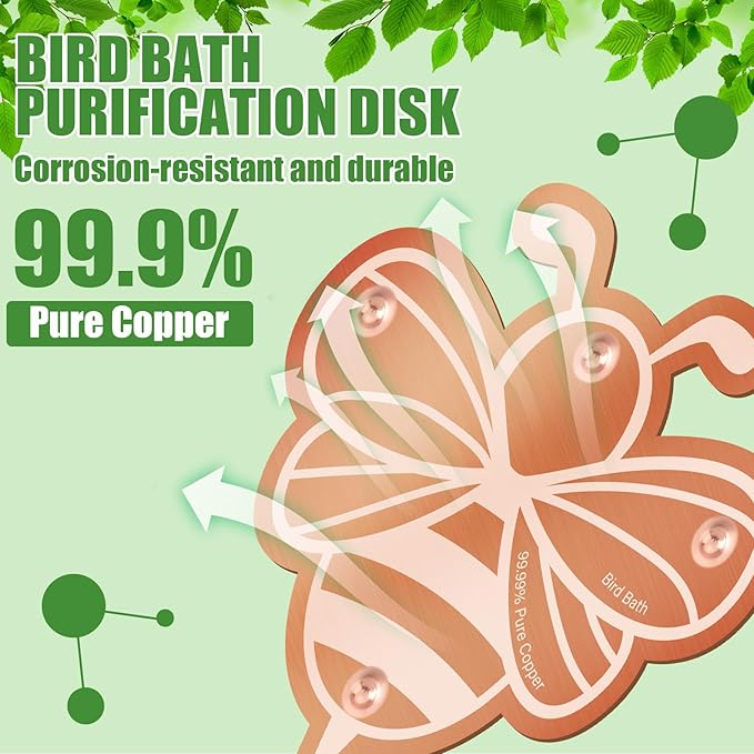 4 Pack Bird Bath Copper Disk Bird Bath Purification Disk - Image 4