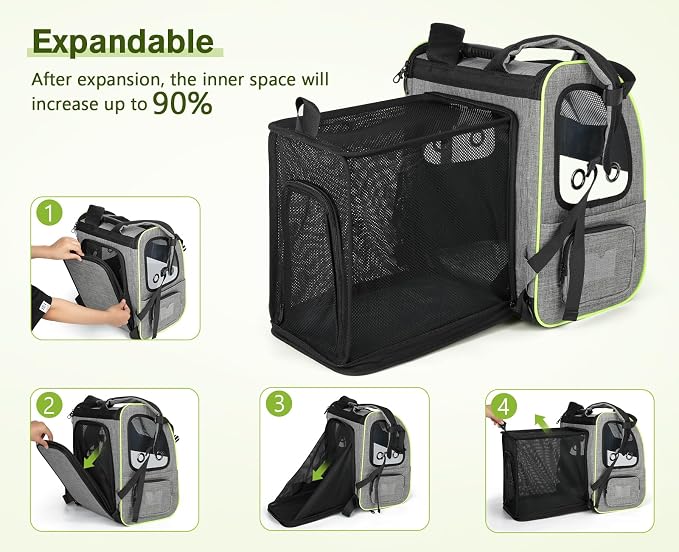 Pecute Pet Carrier Backpack, Cat Backpack Carrier, Expandable - Image 9