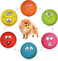 Smile Face Dog Squeaky Toys Soft Latex Squeak Balls by HDSX