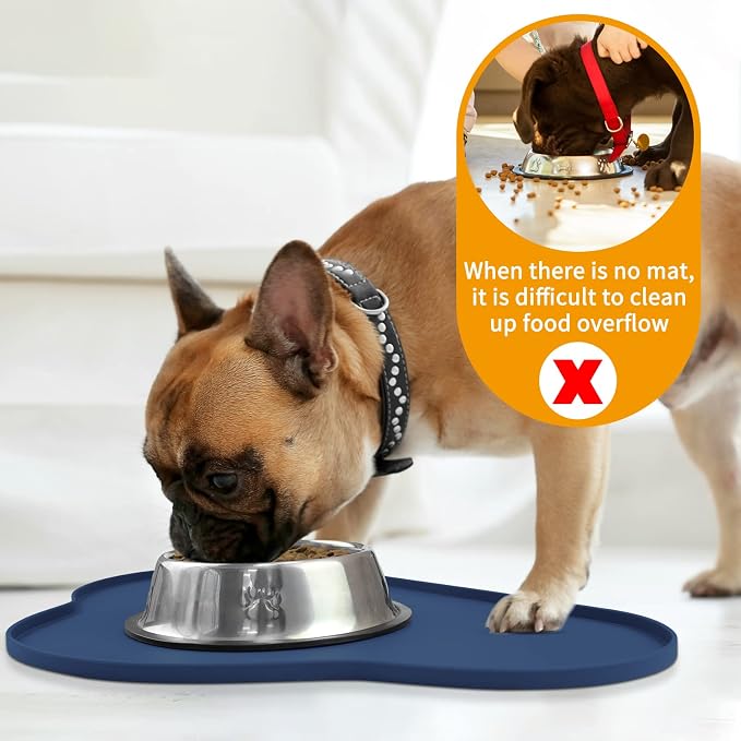 Ptlom Silicone Pet Placemat for Dogs and Cats, Non-Slip Waterproof Dog Feeding - Image 3