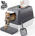 135° Flip-Top Stainless Steel Litter Box by HAPAW