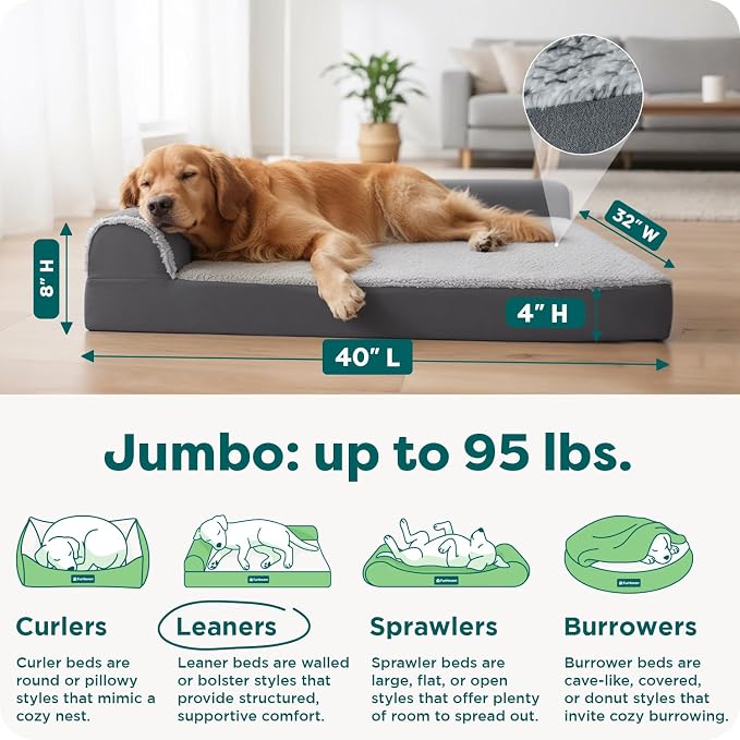 Furhaven Orthopedic Dog Bed for Large Dogs w/ Removable Bolsters & Washable - Image 3
