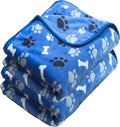 Dog Blanket Paw Bone Pattern 1 Pack 2 Super Soft Warm Flannel Sofa Cover Car by AIWEKHOME