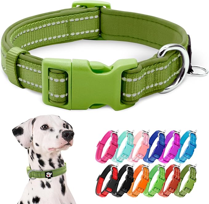 azuza Reflective Dog Collar, Soft Neoprene Padded Pet Collar by azuza