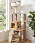 61" Modern Cat Tree Tower for Indoor Cats, Luxury Climbing Tower by Purrlato