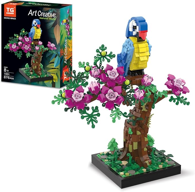 Micro Brick Flower Parrot Toy Building Sets, Home Decor and Office Art Creative by TGBLOCKS
