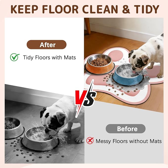 Dog Food Mat for Bowls, Absorbent Quick Dry Dog Cat Mats for Food and Water - Image 3