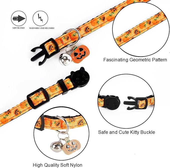 Yizepet Cat Collars with Bells, Breakaway Kitten Collar, Cute Kitty Collar - Image 3