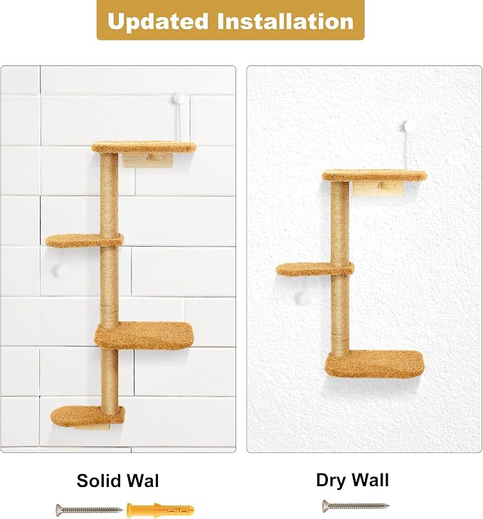 Brown Wall Mounted Cat Wall Climber & Tree - Image 6