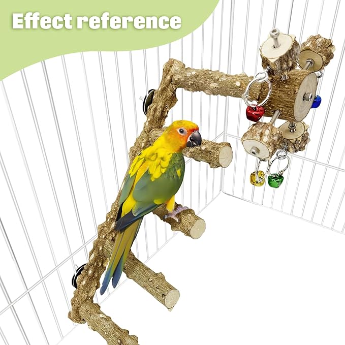 BNOSDM Natural Wood Bird Ladder Perch - Image 3