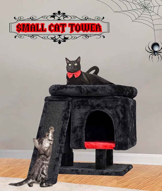 SYANDLVY Gothic Cat Tree with Coffin Bed - Image 4