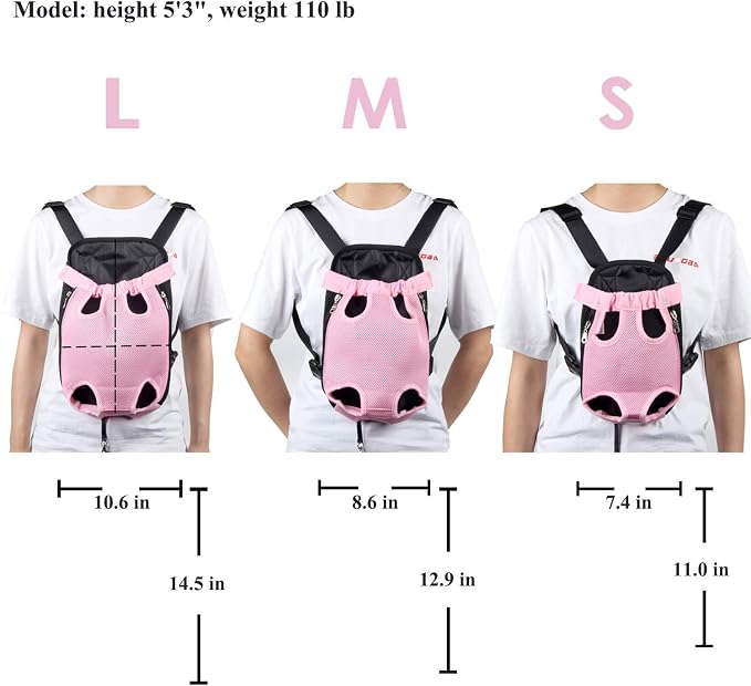 Dog Carrier Pink Legs Out Front Pet Carrier Backpack Comfortable Puppy Bag - Image 4