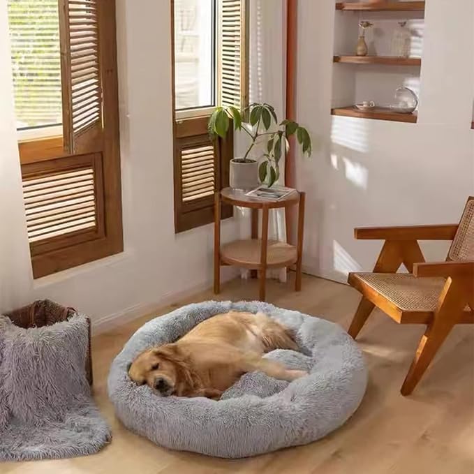 Nisrada Dog Bed for Medium Large Dogs, 36 inch Calming Dogs Bed, Washable-Round - Image 5