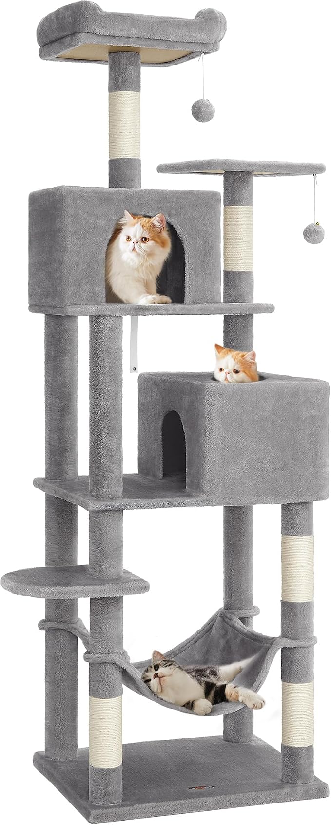 Feandrea Cat Tree, 73.2-Inch Tall Cat Tower, Plush Multi-Level Condo by FeandreabySONGMICSHOME