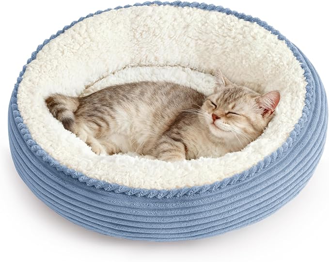 Love's cabin Round Donut Cat and Dog Cushion Bed, 20in Pet Bed by Lovescabin