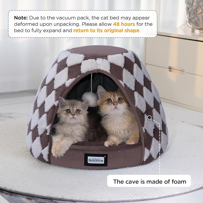 BALANCE Cat Beds for Indoor Cats, 2-in-1 Cat Bed Cave - Image 2