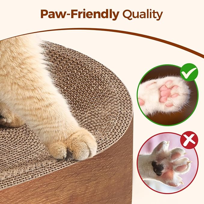 ComSaf Cat Scratcher Bed, Durable Cat Scratching Board, Oval Cat Scratch Pad - Image 4
