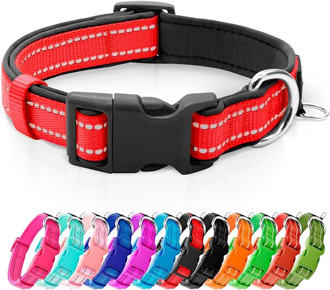 azuza Reflective Dog Collar, Soft Neoprene Padded Pet Collar by azuza
