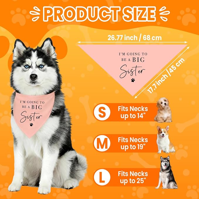 2 Pack Dog Bandanas for Pregnancy Announcement, I'm Going to Be A Big Brother - Image 3