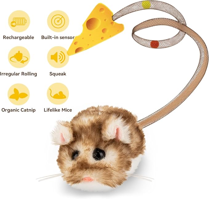 Migipaws Interactive MigiMouse Cat Toy 360° Rolling & Spin - Image 4