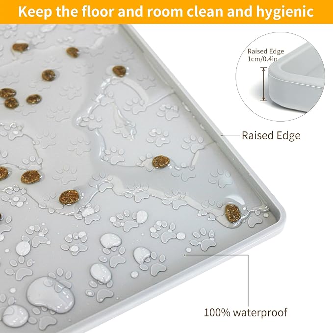 Ptlom Dog Food Mat Anti-Slip Pet Bowl Mats - Image 5