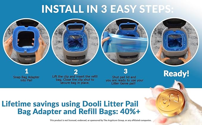 Cat Litter Pail Bag Adapter, Fits Litter Genie, Fits LItter Genie Plus - Image 4