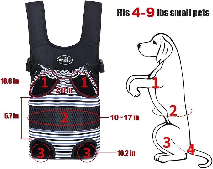 Dog Front Carrier Backpacks for Small Dogs, Legs Out Pet Carrier Sling Backpack - Image 6