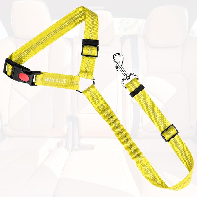 BWOGUE Pet Dog Cat Seat Belts, Car Headrest Restraint Adjustable Safety Leads - Image 2