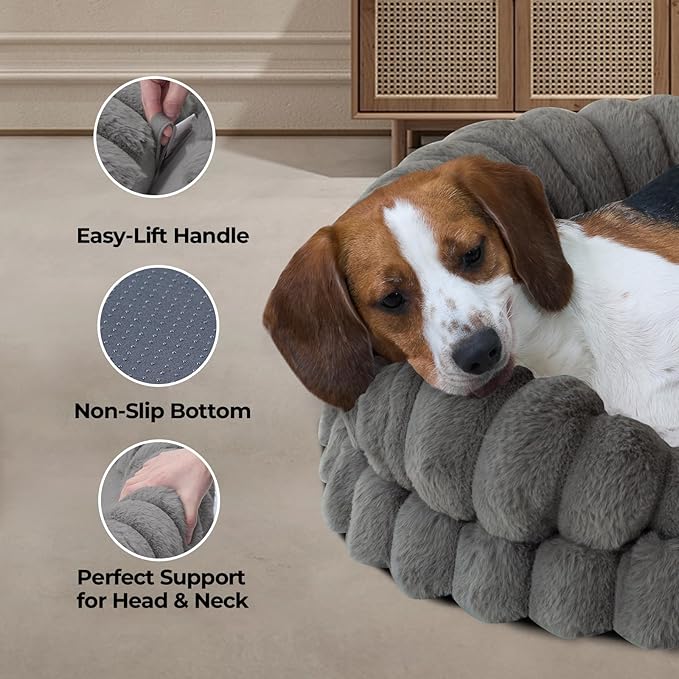 BALANCE Calming Dog Bed for Large Sized Dogs, 36 Inches Oval Washable Pet Bed - Image 4