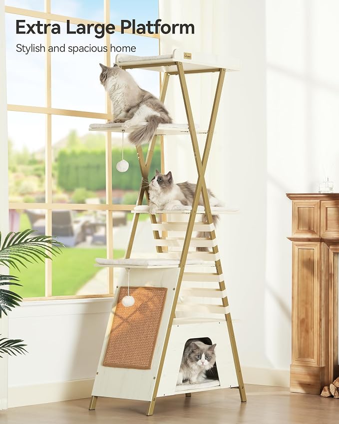 FourFurPets 72.4" Cat Tree, Modern Cat Tower - Image 3