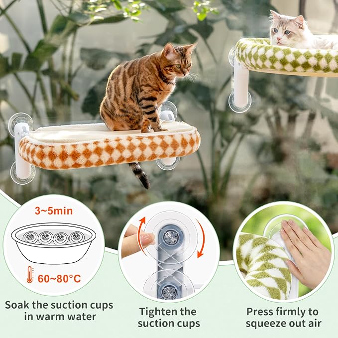Sunhoo Cat Window Perch Bed Foldable Kitty Windowsill Hammock Shelf Seat Large - Image 6