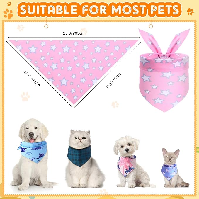 Wesiti 100 Pcs Dog Bandanas Bulk Winter Pet Bandanas Colorful Triangle Scarf - Image 2