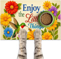 Hummingbird Pet Feeding Mat 24" x 16" Spring Design Non Slip Dog and Cat Bowl by HOMETITUTE