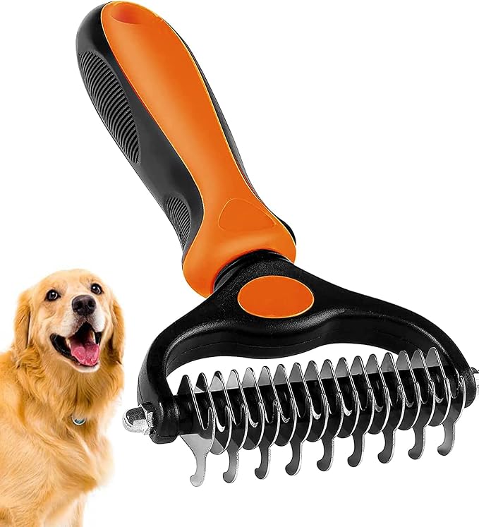 Undercoat Rake for Dogs, 2 in 1 Dematting Comb & Deshedding Tool for Long Hair - Image 7
