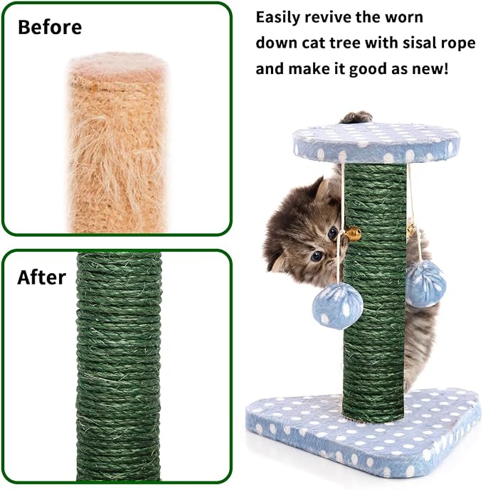 Green Sisal Rope 1/4 Inch by 65-Feet - Image 2