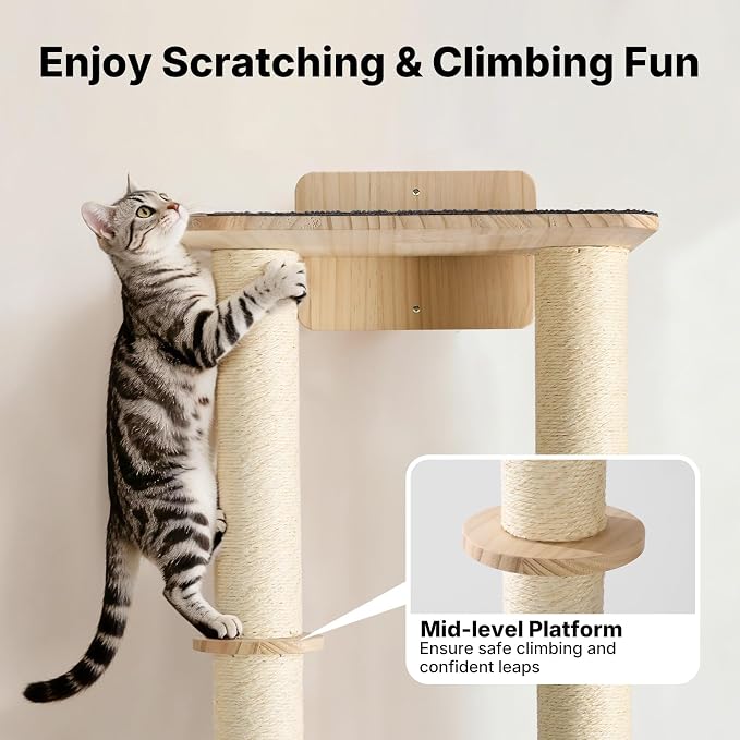 Veehoo Cat Wall Shelves, Cats Wall Scratcher Furniture - Image 4