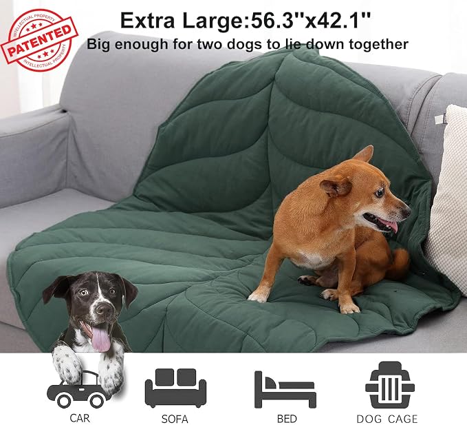56x42 Inch Leaf Shaped Cotton Dog Blanket, Extra Large Pet Blanket - Image 2