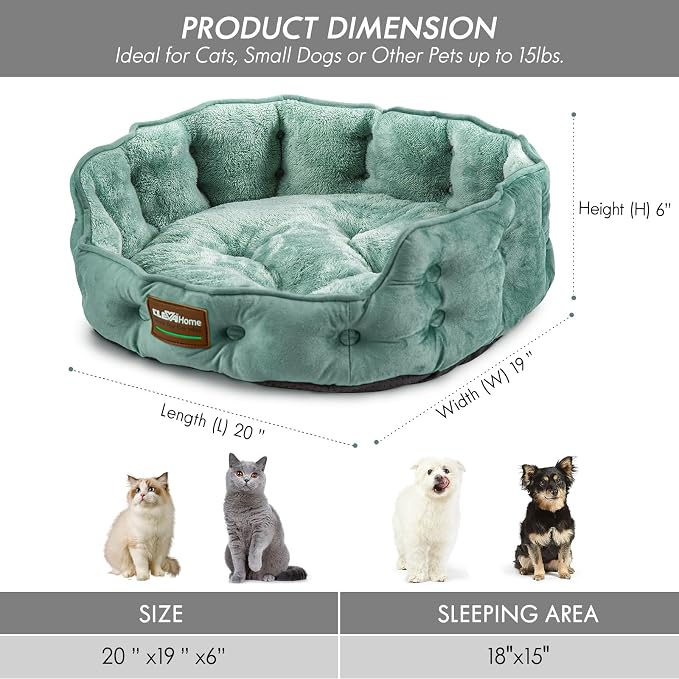 ClevaHome Upgrade Plush Faux Fur Cat Bed - Image 5