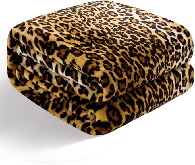 Bnuitland Leopard Print Fleece Flannel Throw Blanket, 300 GSM Double Sided - Image 7