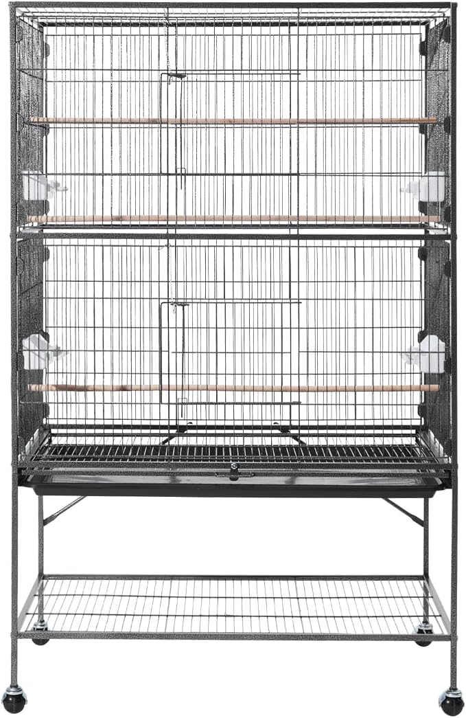 VEVOR Bird Cage, 36.6 x 22.8 x 59.5 inch, Flat Top, Wrought Iron Bird Flight - Image 9