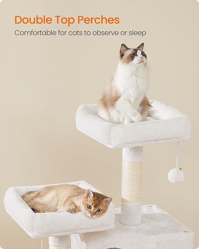 Feandrea Cat Tree, 45.3-Inch Cat Tower, Plush Condo - Image 3